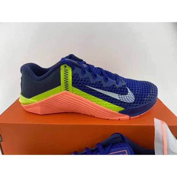 NEW Nike Metcon 6 Deep Royal Blue Mango Men's Cross Fit Training Shoes - Picture 10 of 12